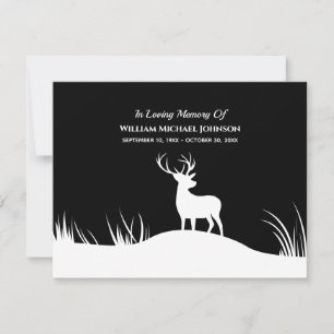 Carte De Remerciements Cerf En Souvenir Affectueux Mémorial Funérailles