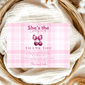 Carte De Remerciements Cerise de Bow sur la Fête des mariées supérieure