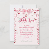 Carte De Remerciements Cerry Bow Baby shower fille (Devant)