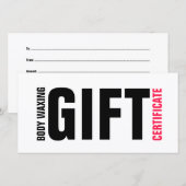 Carte De Remerciements Certificat cadeau de cirage du corps Gras rose (Devant / Derrière)