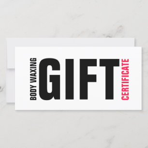 Carte De Remerciements Certificat cadeau de cirage du corps Gras rose