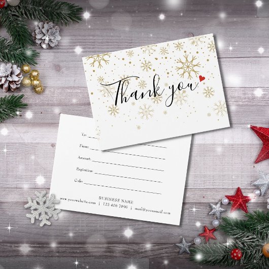 Carte De Remerciements Certificat cadeau de Noël