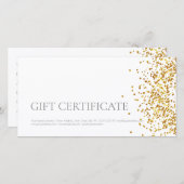 Carte De Remerciements Certificat cadeau design de luxe Gold Sparkle Blan (Devant / Derrière)