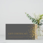 Carte De Remerciements Certificat cadeau design de luxe Gold Sparkle Grey (Debout devant)