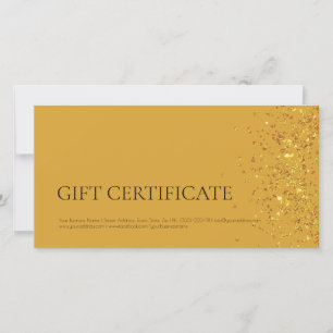 Carte De Remerciements Certificat cadeau design de luxe Gold Sparkle Jaun
