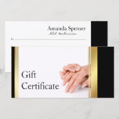 Carte De Remerciements Certificat cadeau Manicure Nail Salon Simple Blanc (Devant / Derrière)