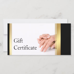 Carte De Remerciements Certificat cadeau Manicure Nail Salon Simple Blanc