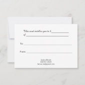 Carte De Remerciements Certificat cadeau Spa de beauté Promotion (Dos)