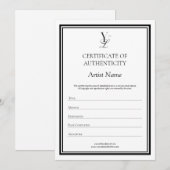 Carte De Remerciements Certificat d'authenticité du logo personnalisé (Devant / Derrière)