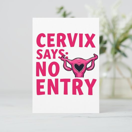 Carte De Remerciements Cervix dit pas entrée Womb Pro Choice Abortion (Debout devant)