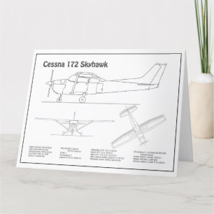 Carte De Remerciements Cessna 172 Skyhawk - Plan directeur de l'avion BD