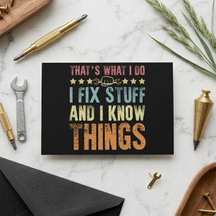 Carte De Remerciements C'est ce que je fais, je répare des trucs, mécanic