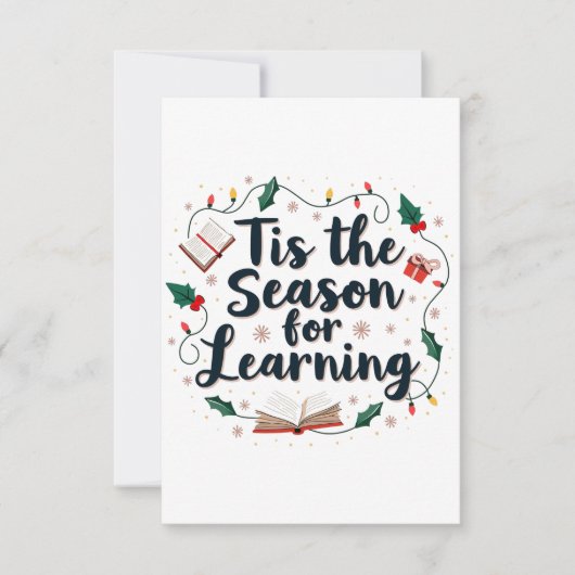 Carte De Remerciements C'est la saison pour apprendre Enseignant de Noël (Devant)