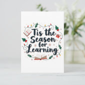Carte De Remerciements C'est la saison pour apprendre Enseignant de Noël (Debout devant)