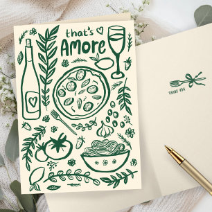 Carte De Remerciements C'est l'Amore Nourriture Italienne Mariage de Fill