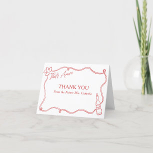 Carte De Remerciements C'est l'Amour Mariage Fantaisiste à la Main pour u
