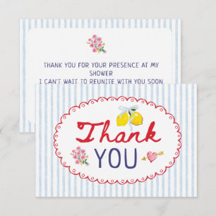 Carte De Remerciements C'est l'amour, une baby shower italienne fantaisis