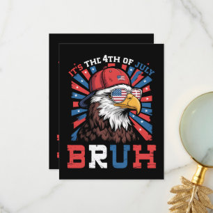 Carte De Remerciements C'est le 4 juillet Bruh Aigle américain Patriotiqu