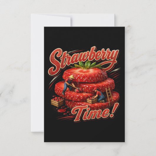 Carte De Remerciements C'est l'heure des fraises ! (Devant)