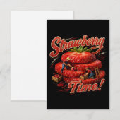 Carte De Remerciements C'est l'heure des fraises ! (Devant / Derrière)