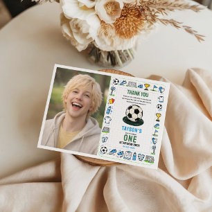 Carte De Remerciements C'est l'heure du football pour le 1er anniversaire