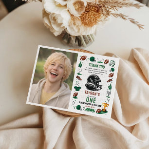 Carte De Remerciements C'est l'heure du match de football 1er anniversair