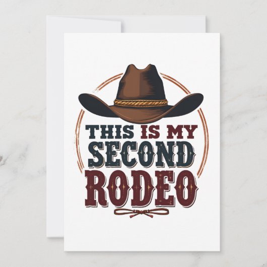 Carte De Remerciements C'est My Second Rodeo Cowboy West Casquette (Devant)