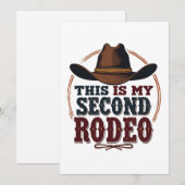 Carte De Remerciements C'est My Second Rodeo Cowboy West Casquette (Devant / Derrière)