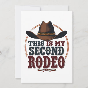 Carte De Remerciements C'est My Second Rodeo Cowboy West Casquette