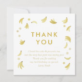 Carte De Remerciements ‘C'est parti pour les bananes’ Fête à thème banane (Devant)