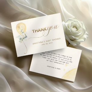 Carte De Remerciements C'est un garçon Baby Shower – Ballon d'Or & Verdur