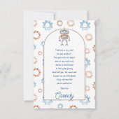 Carte De Remerciements C'est un garçon mignon bleu | Baby shower Robot Gr (Dos)