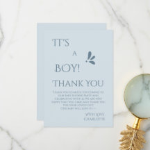C'est un garçon ! Minimalisme Baby Shower Bleu Pas