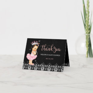 Carte De Remerciements C'est une fille Baby Shower Remerciements Princess