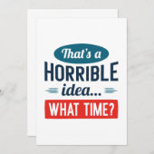 Carte De Remerciements C'est une idée horrible (Devant / Derrière)