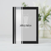 Carte De Remerciements Cette soirée de bachelor noir & blanc nobleman (Debout devant)