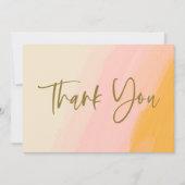 Carte De Remerciements Chaleureux rose jaune Pastel Moderne Élégant blanc (Devant)