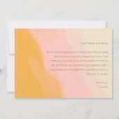 Carte De Remerciements Chaleureux rose jaune Pastel Moderne Élégant blanc (Dos)
