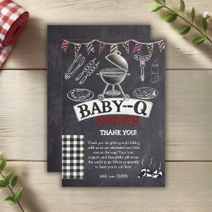 Carte De Remerciements Chalkboard Baby-Q Grill Baby shower