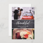 Carte De Remerciements Chalkboard Rustic Mariage ThankScript (Devant / Derrière)