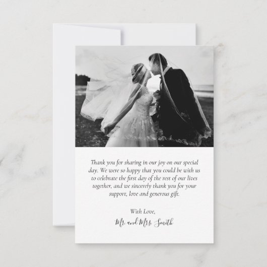 Carte De Remerciements Chalkboard Rustic Multi Photo Mariage (Dos)