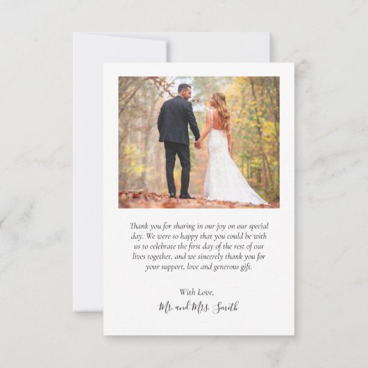 Carte De Remerciements Chalkboard Rustic Script 6 Photo Collage Mariage (Dos)