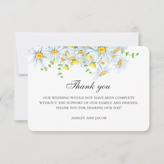 Carte De Remerciements Chamomille d'été. Mariage des fleurs du jardin de  (Devant)