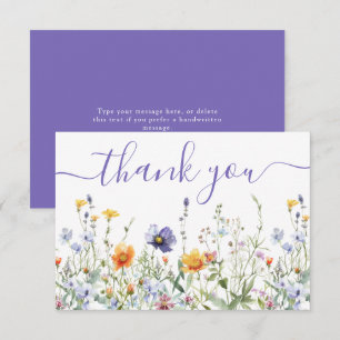 Carte De Remerciements Champ de fleurs sauvages Baby Shower