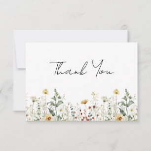 Carte De Remerciements Champ de fleurs sauvages estivales pour une baby s