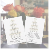 Carte De Remerciements Champagne Glasses Simple Wedding