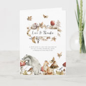 Carte De Remerciements Champignon d'automne | Baby shower forestier (Devant)