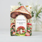 Carte De Remerciements Champignon Pastel Boho Anniversaire (Debout devant)