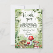 Carte De Remerciements Champignons de forêt Fougères Vert Nature rustique (Devant)