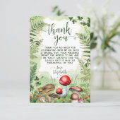 Carte De Remerciements Champignons forestiers fougères verdure rustique é (Debout devant)